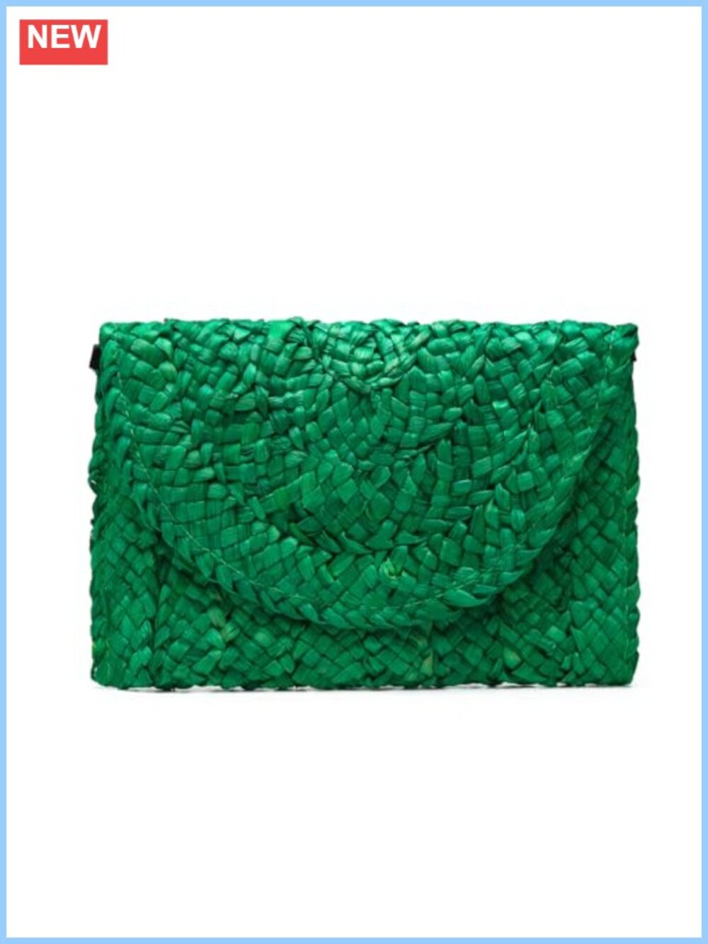Women's Handwoven Straw Clutch Evening Bag Woven Envelope Purse Beach